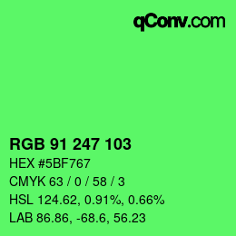 Color code: RGB 91 247 103 | qconv.com
