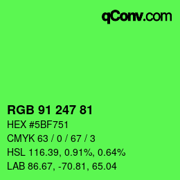Color code: RGB 91 247 81 | qconv.com