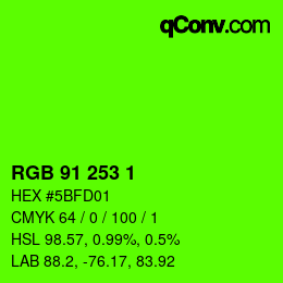 Color code: RGB 91 253 1 | qconv.com