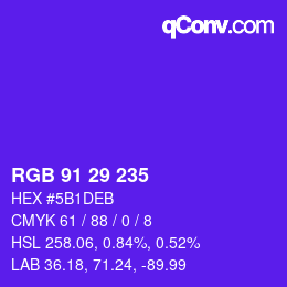 Color code: RGB 91 29 235 | qconv.com