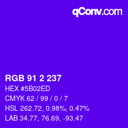 Color code: RGB 91 2 237 | qconv.com