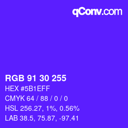 Color code: RGB 91 30 255 | qconv.com - big