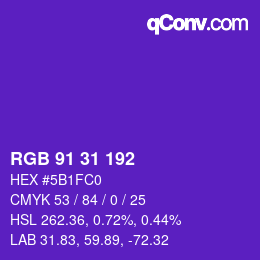 Color code: RGB 91 31 192 | qconv.com
