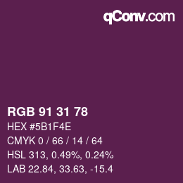 Color code: RGB 91 31 78 | qconv.com