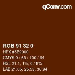 カラーコード: RGB 91 32 0 | qconv.com