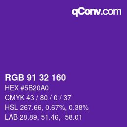 Color code: RGB 91 32 160 | qconv.com
