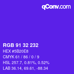Color code: RGB 91 32 232 | qconv.com