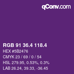 カラーコード: RGB 91 36.4 118.4 | qconv.com