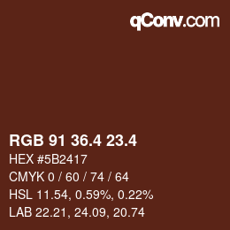 カラーコード: RGB 91 36.4 23.4 | qconv.com
