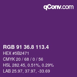 カラーコード: RGB 91 36.8 113.4 | qconv.com