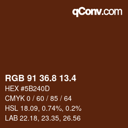 カラーコード: RGB 91 36.8 13.4 | qconv.com