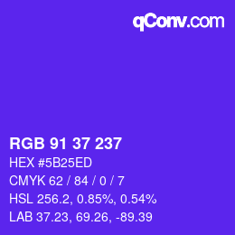 Color code: RGB 91 37 237 | qconv.com