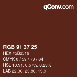 カラーコード: RGB 91 37 25 | qconv.com