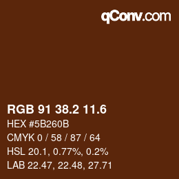 カラーコード: RGB 91 38.2 11.6 | qconv.com
