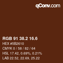 カラーコード: RGB 91 38.2 16.6 | qconv.com