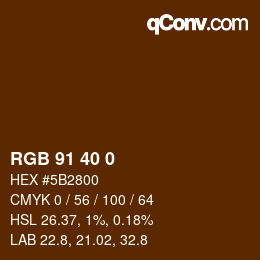 Color code: RGB 91 40 0 | qconv.com