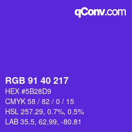 Color code: RGB 91 40 217 | qconv.com