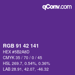 Color code: RGB 91 42 141 | qconv.com