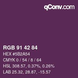 カラーコード: RGB 91 42 84 | qconv.com