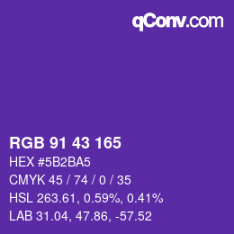 カラーコード: RGB 91 43 165 | qconv.com