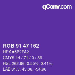 Code couleur: RGB 91 47 162 | qconv.com