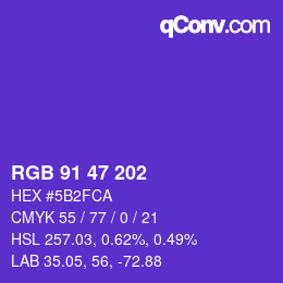 Color code: RGB 91 47 202 | qconv.com