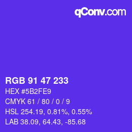 Color code: RGB 91 47 233 | qconv.com