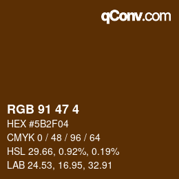 Color code: RGB 91 47 4 | qconv.com