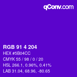 カラーコード: RGB 91 4 204 | qconv.com