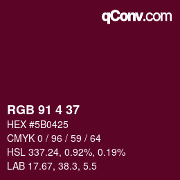 Color code: RGB 91 4 37 | qconv.com