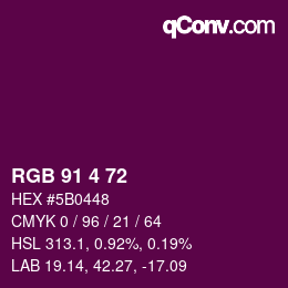 カラーコード: RGB 91 4 72 | qconv.com