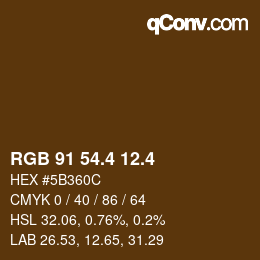 カラーコード: RGB 91 54.4 12.4 | qconv.com