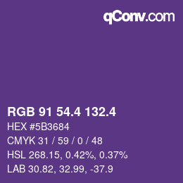 カラーコード: RGB 91 54.4 132.4 | qconv.com