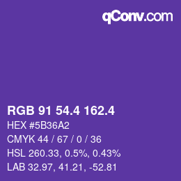 カラーコード: RGB 91 54.4 162.4 | qconv.com
