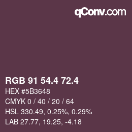 カラーコード: RGB 91 54.4 72.4 | qconv.com