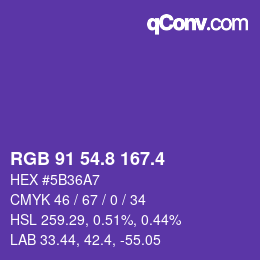 カラーコード: RGB 91 54.8 167.4 | qconv.com