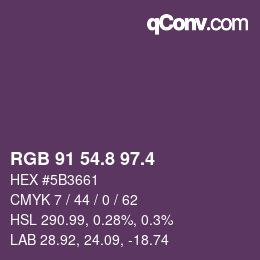 カラーコード: RGB 91 54.8 97.4 | qconv.com
