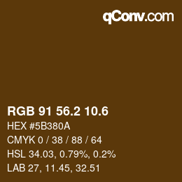 カラーコード: RGB 91 56.2 10.6 | qconv.com