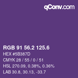 カラーコード: RGB 91 56.2 125.6 | qconv.com