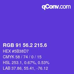 カラーコード: RGB 91 56.2 215.6 | qconv.com