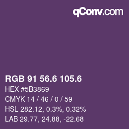 カラーコード: RGB 91 56.6 105.6 | qconv.com