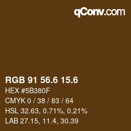 カラーコード: RGB 91 56.6 15.6 | qconv.com
