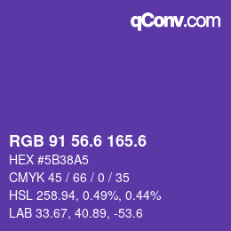 カラーコード: RGB 91 56.6 165.6 | qconv.com