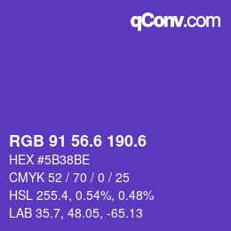 カラーコード: RGB 91 56.6 190.6 | qconv.com