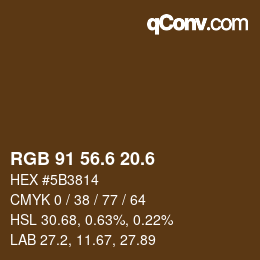 カラーコード: RGB 91 56.6 20.6 | qconv.com