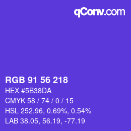 Color code: RGB 91 56 218 | qconv.com