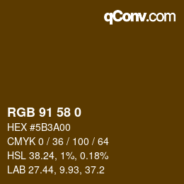 Color code: RGB 91 58 0 | qconv.com