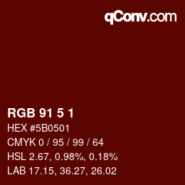 Color code: RGB 91 5 1 | qconv.com
