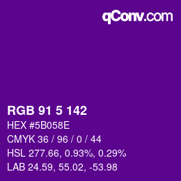 Color code: RGB 91 5 142 | qconv.com