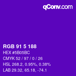 Color code: RGB 91 5 188 | qconv.com